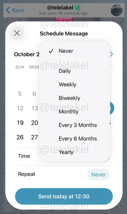 В бета-версии Telegram для Android появилась возможность планировать регулярные сообщения